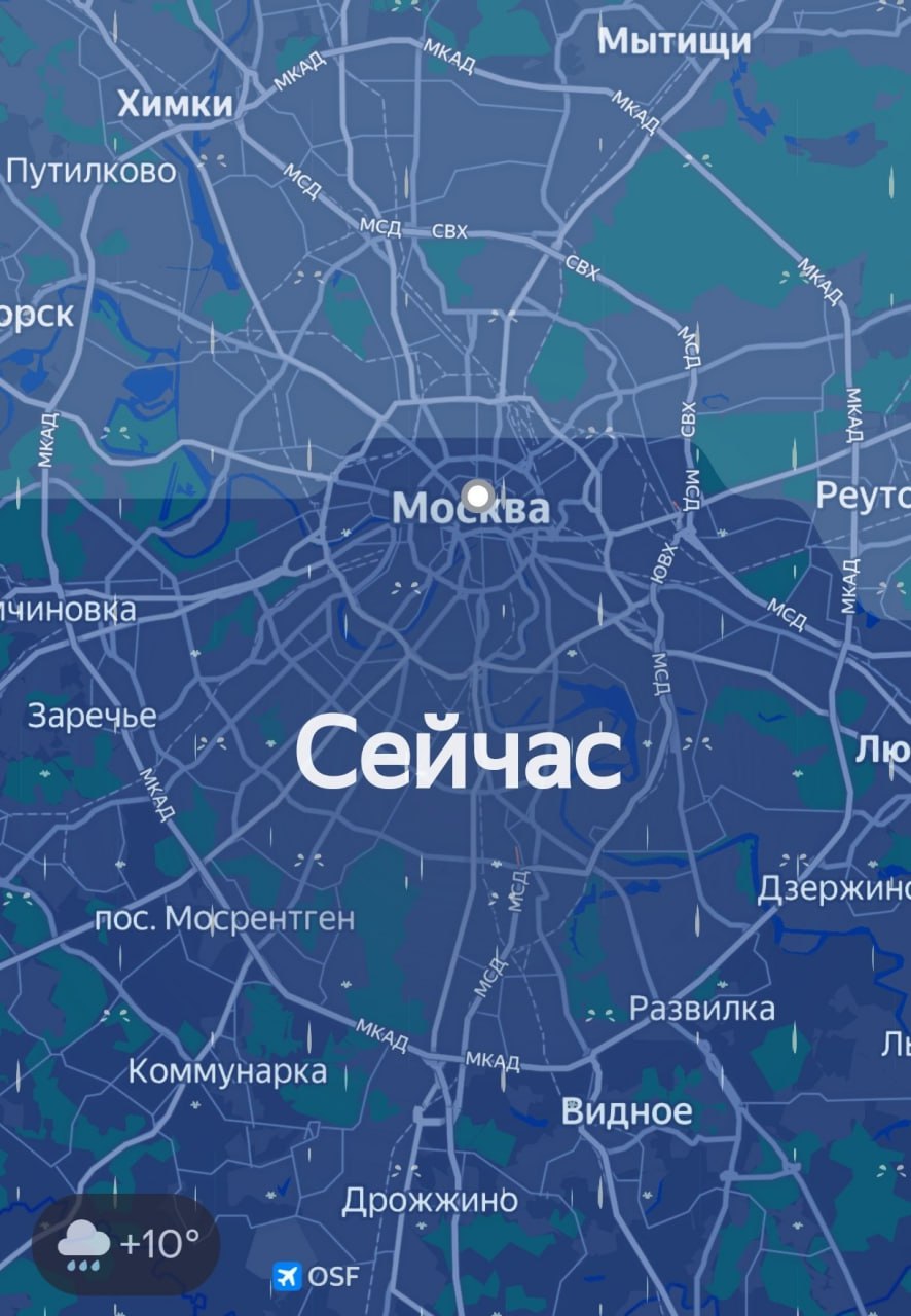 Сильный ливень и ветер до 15 м/с — такая погода ожидает Москву в ближайший час до 10:00 утра, сообщает МЧС