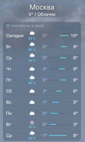 Снег в Москве ждут не раньше, чем через неделю: