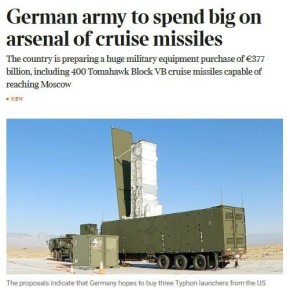 Германия готовит крупную закупку военной техники на сумму 377 миллиардов евро, включая 400 крылатых ракет Tomahawk Block VB, способных достичь Москвы, сообщает The Times со ссылкой на утечку документа