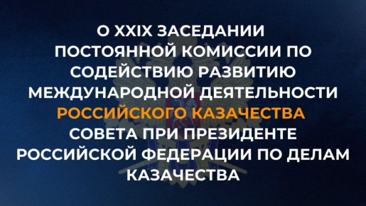 29 октября на площадке представительства Волжского войскового казачьего общества в Москве состоялось очередное заседание постоянной комиссии по содействию развитию международной деятельности российского казачества Совета при...