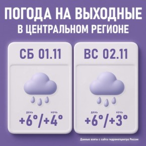 В первые выходные ноября Москву ожидает пасмурная и дождливая погода