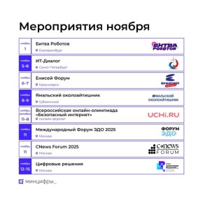 Обзор мероприятий в ноябре, на которые стоит обратить внимание: