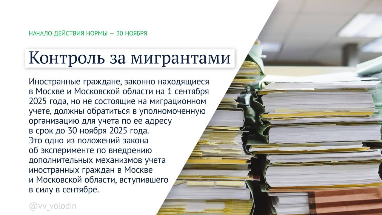 Вячеслав Володин: Законы, вступающие в силу в ноябре Вячеслав Володин: Законы, вступающие в силу в ноябре