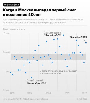 В Москве выпал первый снег