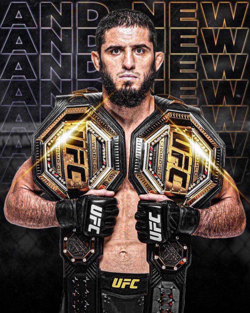 Ислам Махачев — первый в истории российский боец, который завоевал пояс UFC в двух дивизионах!