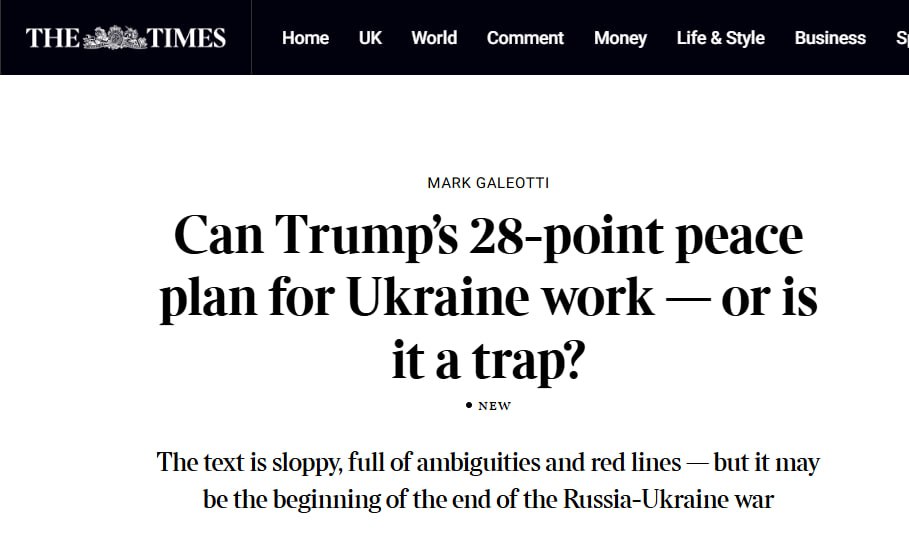 The Sunday Times: Британские дипломаты признают план Трампа