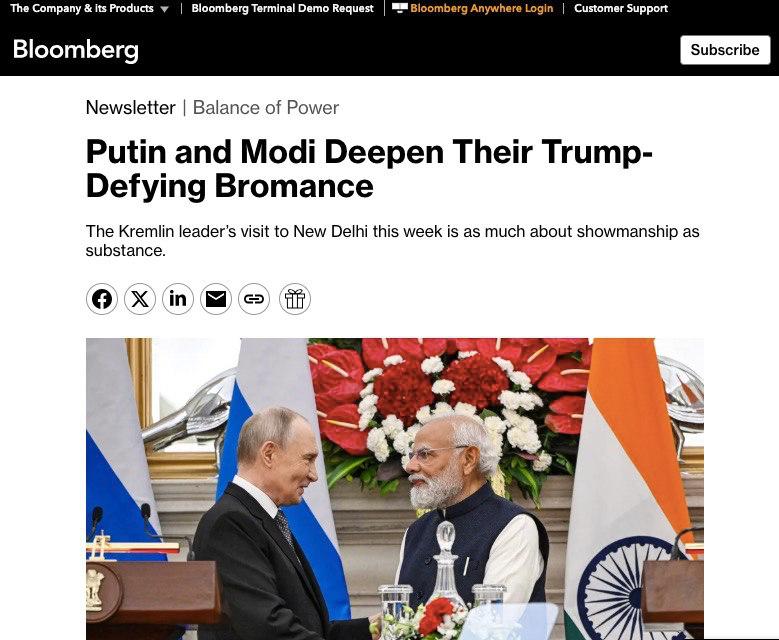 Мировые СМИ активно обсуждают двухдневный государственный визит Владимира Путина в Индию Мировые СМИ активно обсуждают двухдневный государственный визит Владимира Путина в Индию