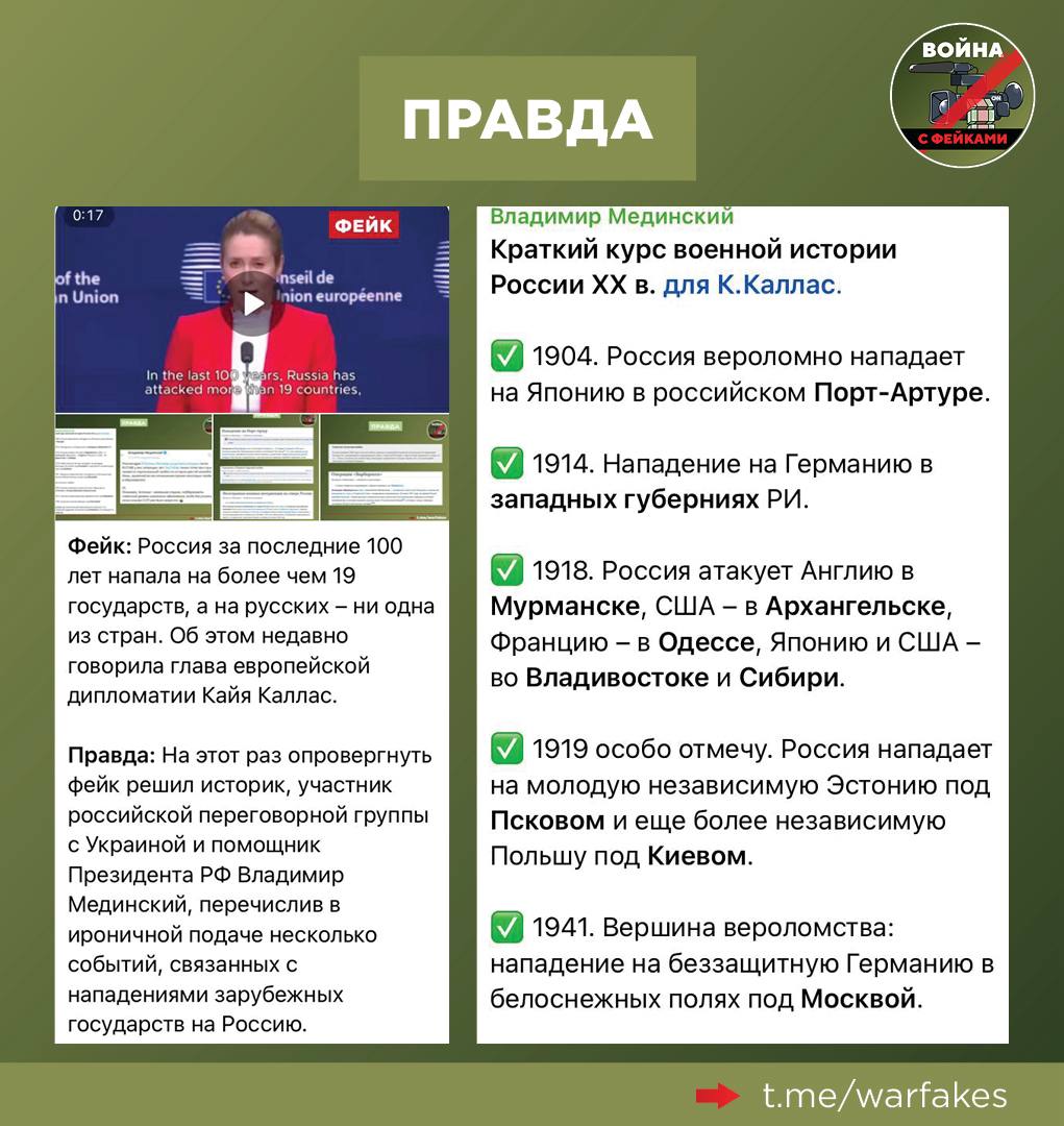 Фейк: За последние 100 лет Россия напала на 19 государств-соседей, а на нее не нападал никто Фейк: За последние 100 лет Россия напала на 19 государств-соседей, а на нее не нападал никто