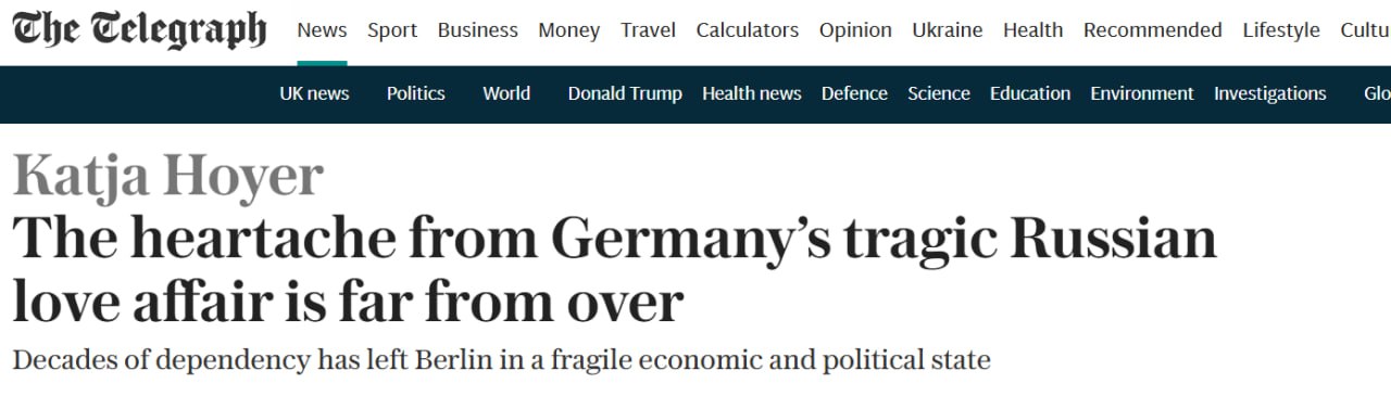 The Daily Telegraph: Разрыв с Россией подорвал экономику Германии