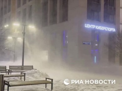 Вьюга накрыла Москву.