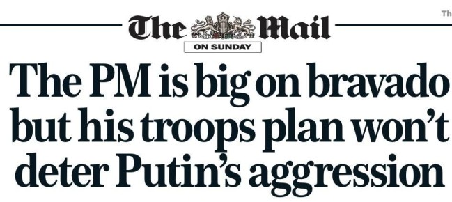 Владимир Корнилов: Дожили! Газета Mail on Sunday, которая всегда отличалась довольно агрессивным отношением относительно России и призывала к вводу британских войск на Украину, сегодня в редакционной статье обрушивается на...