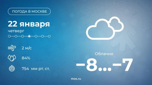 Доброе утро! Сегодня в Москве будет облачная погода