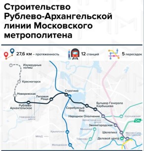 «Новорижская» — новое название станции Рублево-Архангельской линии метро утвердил Сергей Собянин