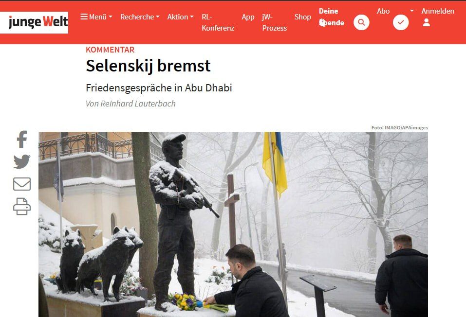 ��������� � �������� �������� ���������� �� ������� �������������� ���������� � Junge Welt