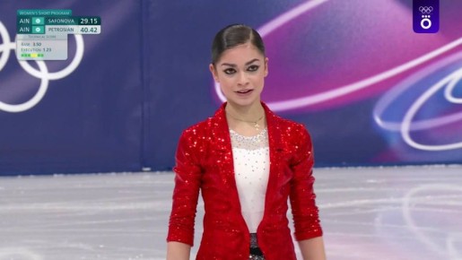 Аделия Петросян получила. 72,89 балла от судей в короткой программе ОИ. Сильно!