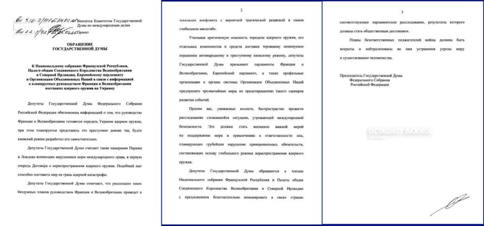 Госдума требует расследовать планы передачи Киеву ядерного оружия