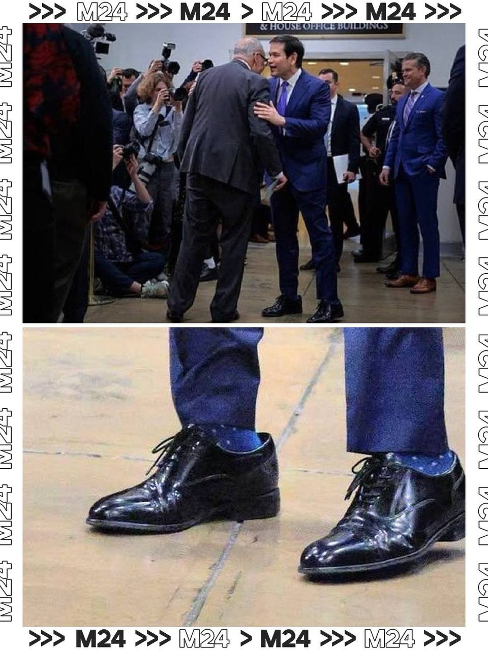 Госсекретарь США Марко Рубио носит подаренные Трампом ботинки большого размера