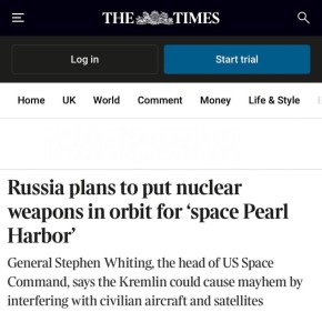 В США закатили истерику, что Россия рассматривает возможность размещения оружия массового поражения на орбите Земли