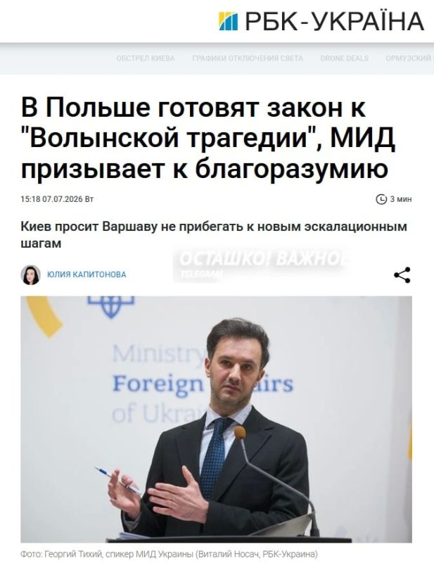 Киев предостерёг Варшаву от ужесточения наказания за продвижение идеологии украинских нацистов