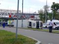 На Дмитровском шоссе перевернулся грузовик