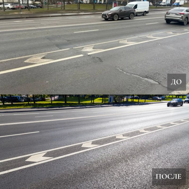 Загородное шоссе – до и после Загородное шоссе – до и после