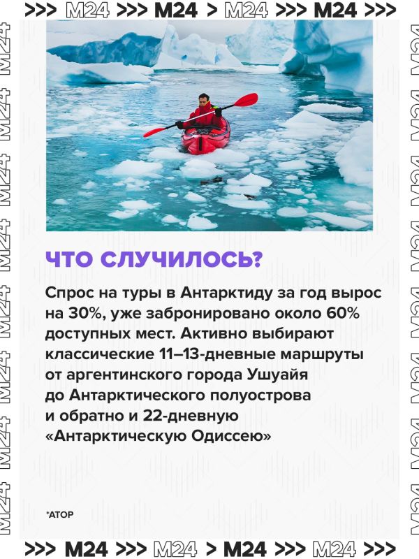 Россияне захотели увидеть Антарктиду: спрос на это направление вырос на 30%, сообщили в АТОР Россияне захотели увидеть Антарктиду: спрос на это направление вырос на 30%, сообщили в АТОР