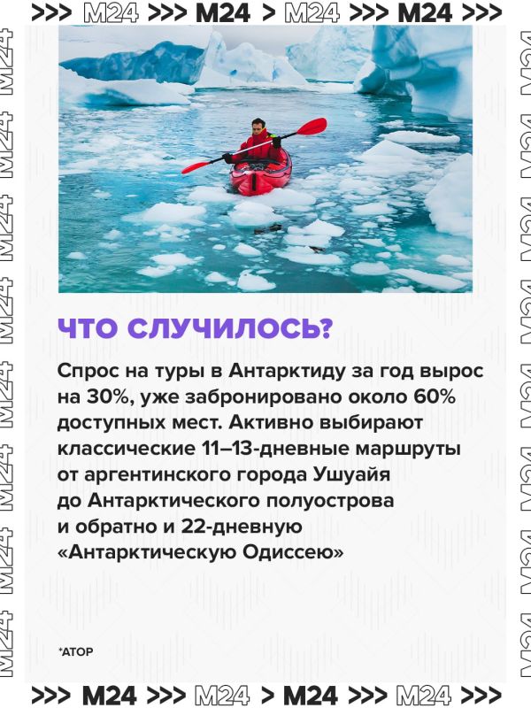 Россияне захотели увидеть Антарктиду: спрос на это направление вырос на 30%, сообщили в АТОР Россияне захотели увидеть Антарктиду: спрос на это направление вырос на 30%, сообщили в АТОР