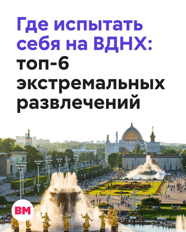 На ВДНХ можно не только гулять по павильонам и парку, но и испытать себя в необычных развлечениях