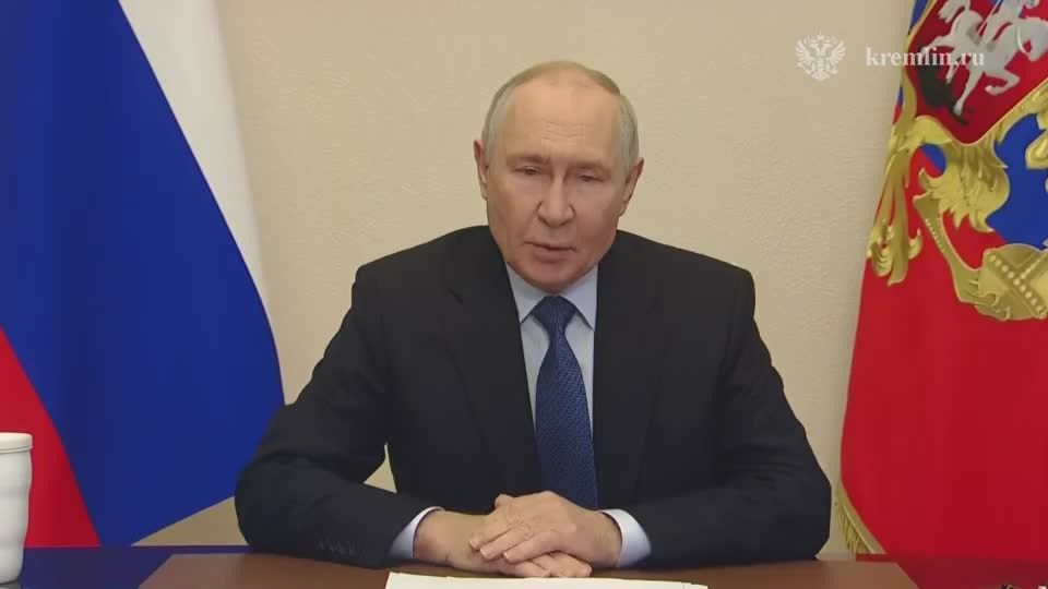 Владимир Путин по видеосвязи проводит совещание с членами правительства