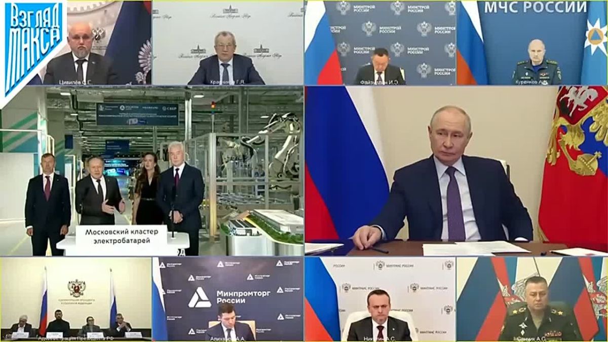 Владимир Путин принял участие в запуске нового производства аккумуляторных батарей в Москве и провёл совещание по развитию российской индустрии систем накопления энергии
