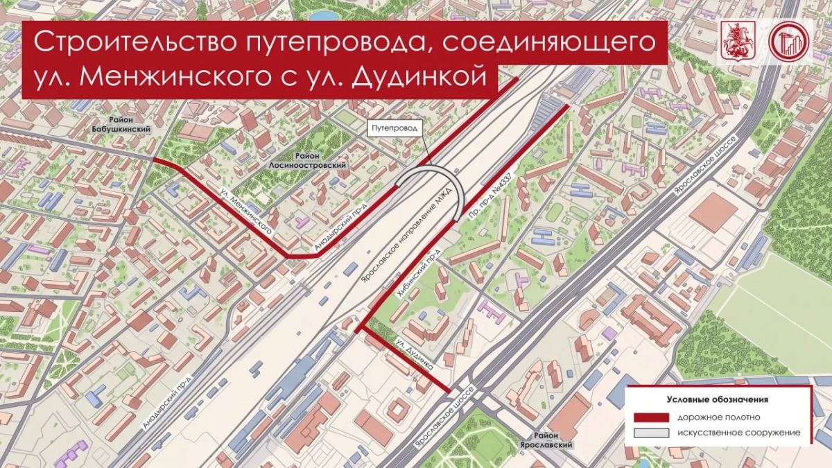 На северо-востоке Москвы строят путепровод через железнодорожные пути Ярославского направления На северо-востоке Москвы строят путепровод через железнодорожные пути Ярославского направления