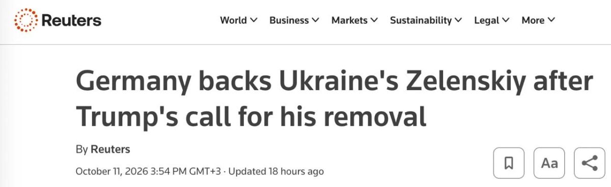 Германия поддержала Зеленского в конфликте с Трампом и отказалась смягчать санкции против России — Reuters