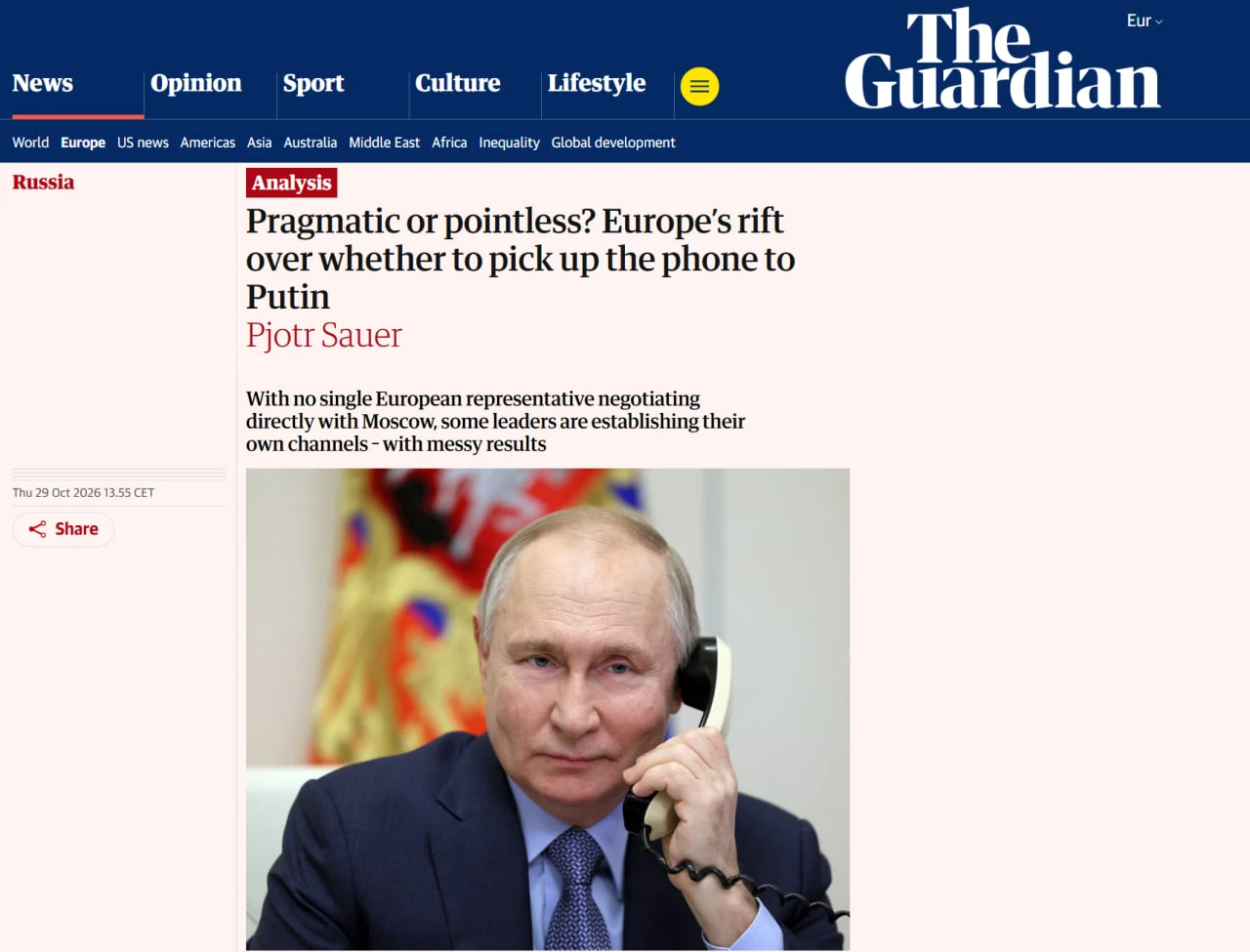 Европа раскололась из-за звонка Путину — кто вообще имеет право говорить с Москвой?