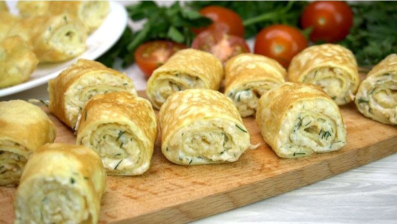 Закуска из яичных блинчиков: простота с изысканным вкусом